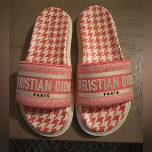 Dior Kids Pink and White Sandals